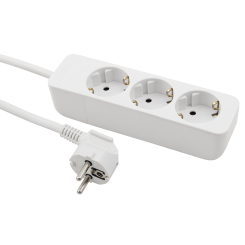 3-fach Steckdosenleiste, weiß 