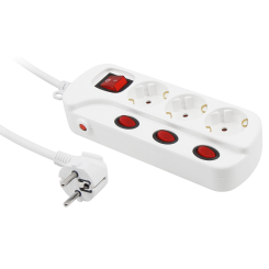3-fach Steckdosenleiste mit Einzelschaltung 