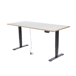 Gestell business-b + Tischplatte 120x60cm Pebble 